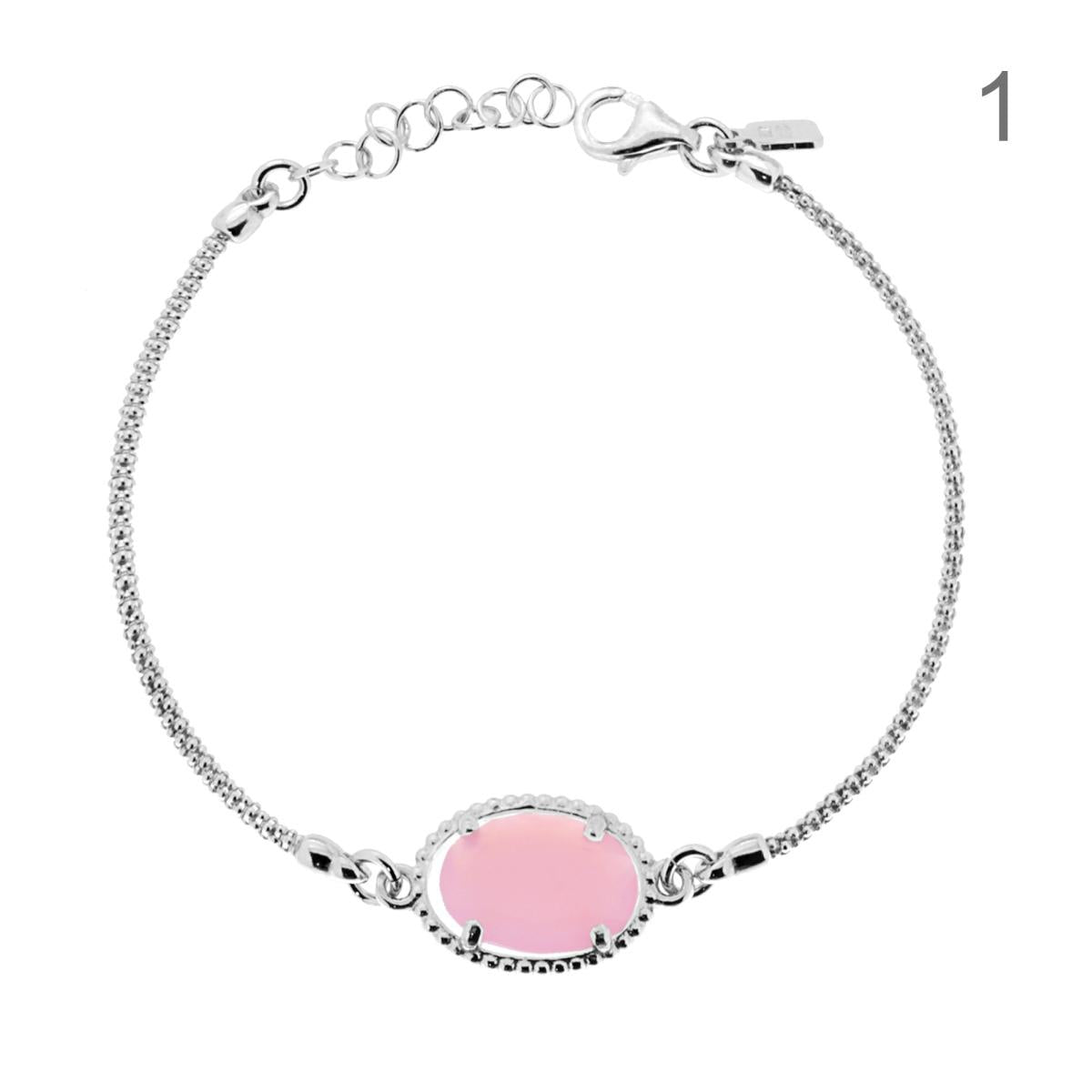 Bracciale a catena con pietra colorata - argento 925