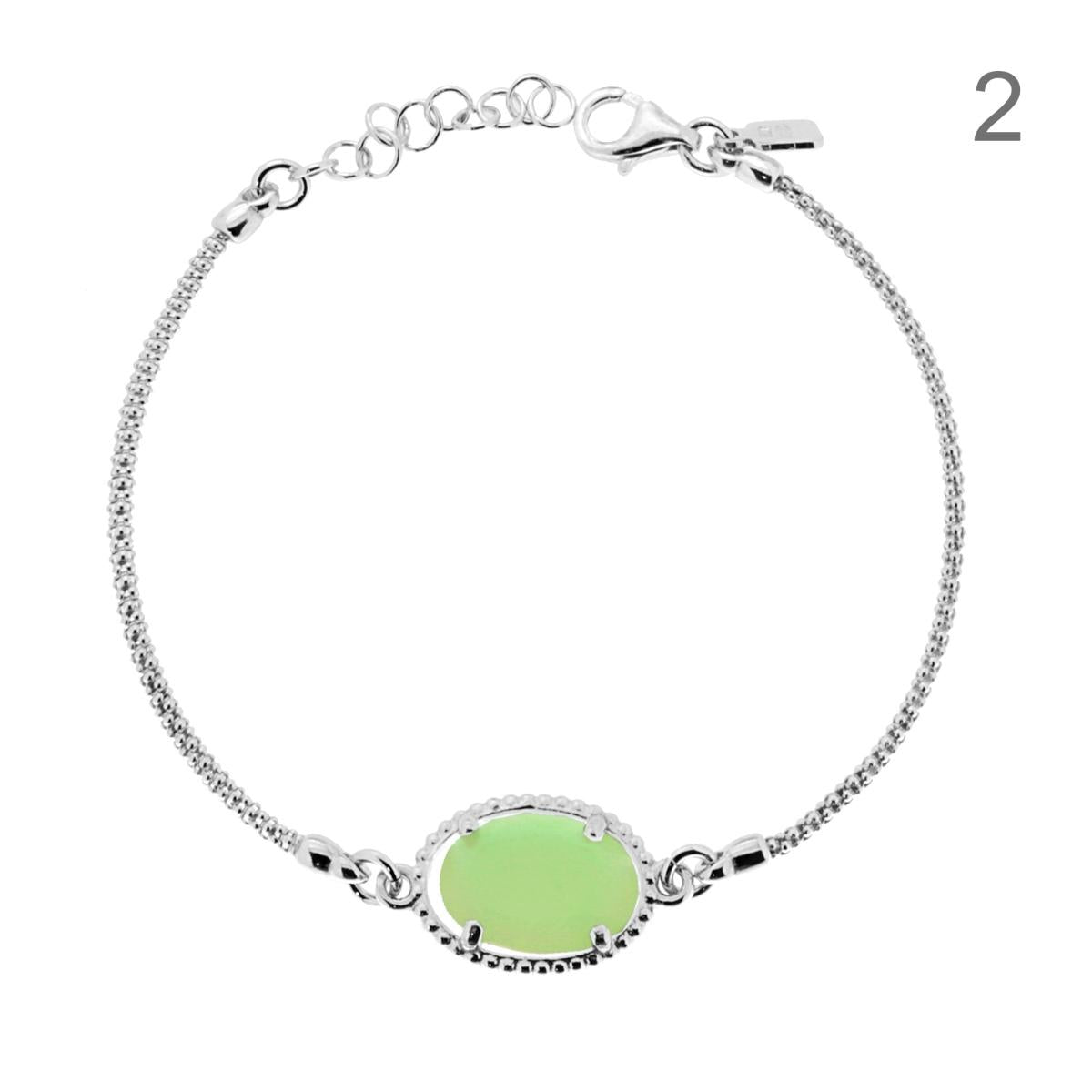 Bracciale a catena con pietra colorata - argento 925