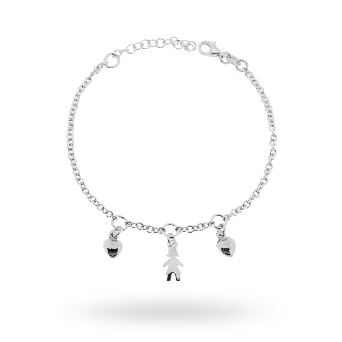 Bracciale con bimba pendente - argento 925