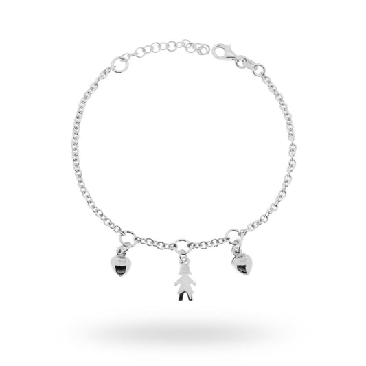 Bracciale con bimba pendente - argento 925