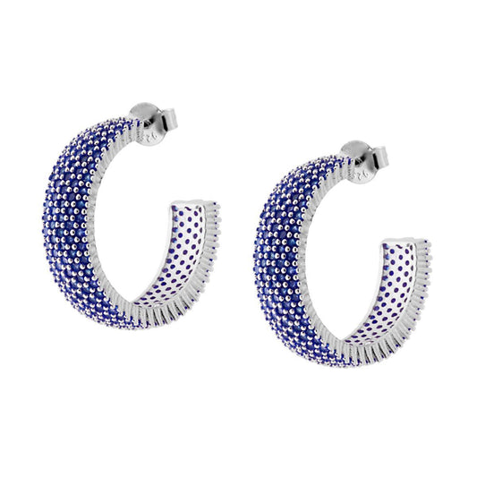 Orecchini 2,5mm con zirconi blu zaffiro - argento 925