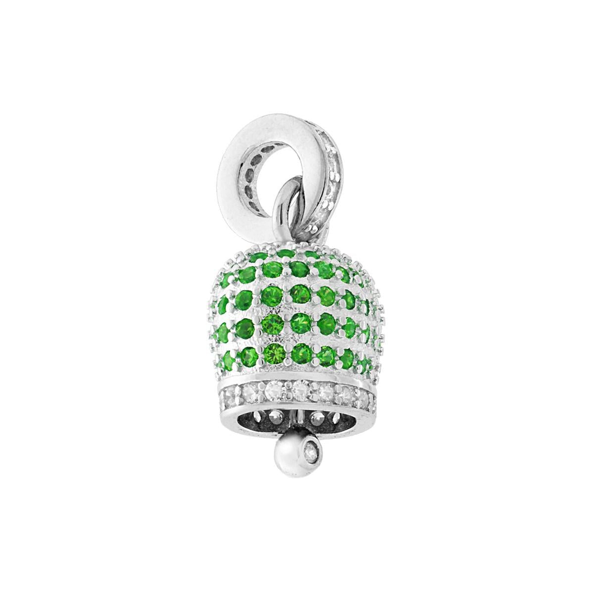 Ciondolo campanella zirconato verde smeraldo - argento 925