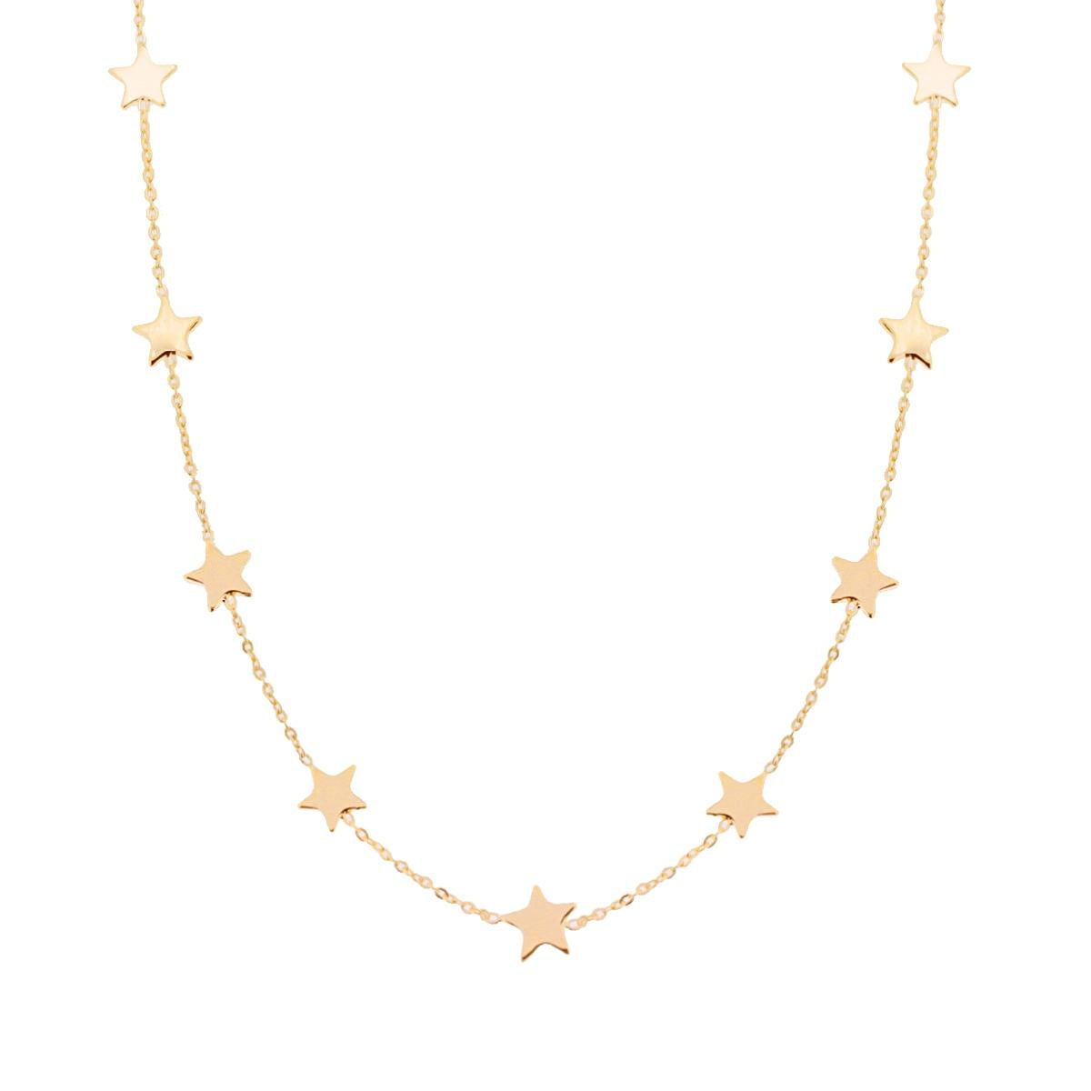 Collana con stelle - argento 925 gold