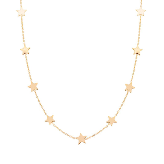 Collana con stelle - argento 925 gold