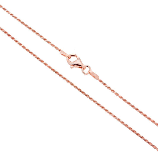 Catena Corda Diamantata  mm 1.2 lunghezza cm 40 - argento 925 rosè