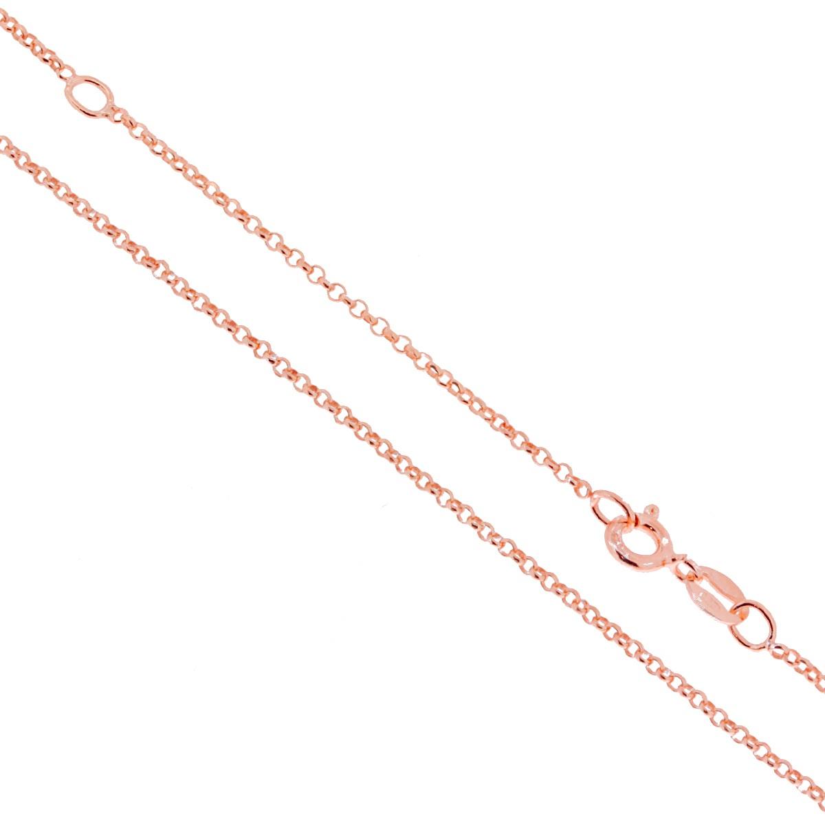 Catena Rolò diamantata 40+5cm - argento 925 rosè