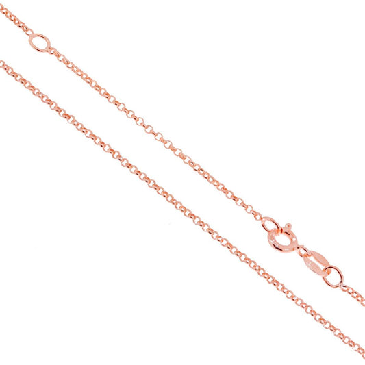 Catena Rolò diamantata 40+5cm - argento 925 rosè