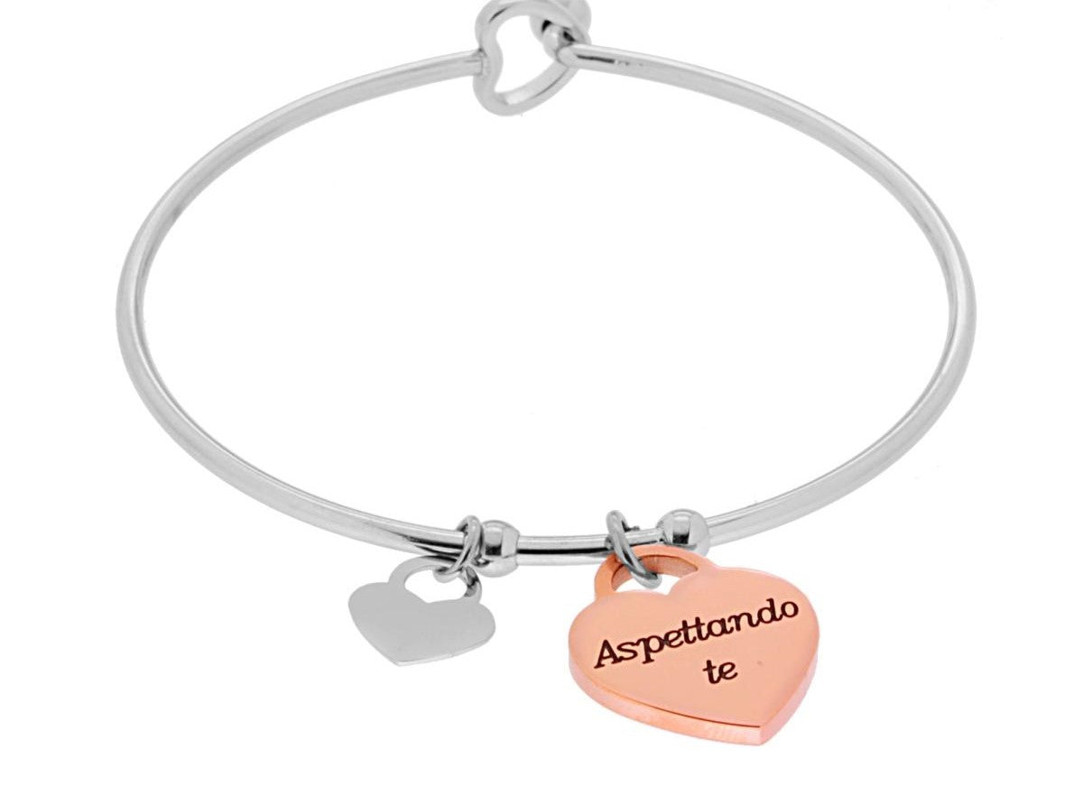 Bracciale rigido con condolo rosè Aspettando te