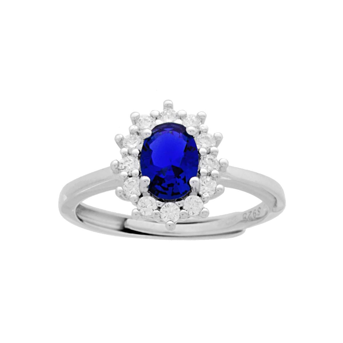 Anello kate blu zaffiro  - argento 925