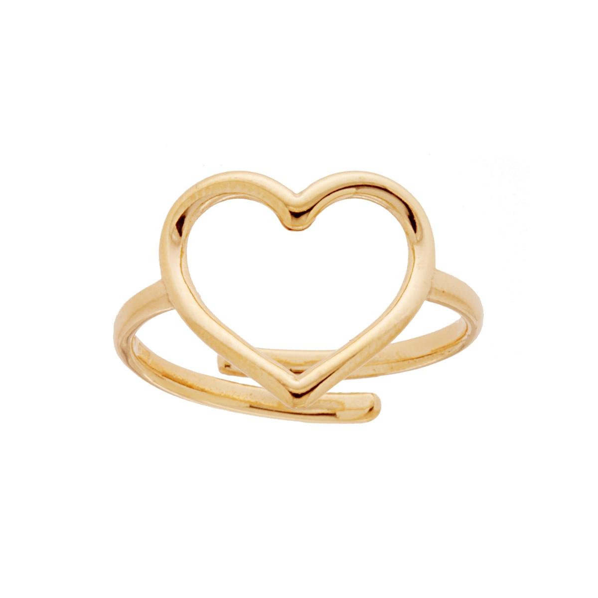 Anello cuore vuoto - argento 925 gold