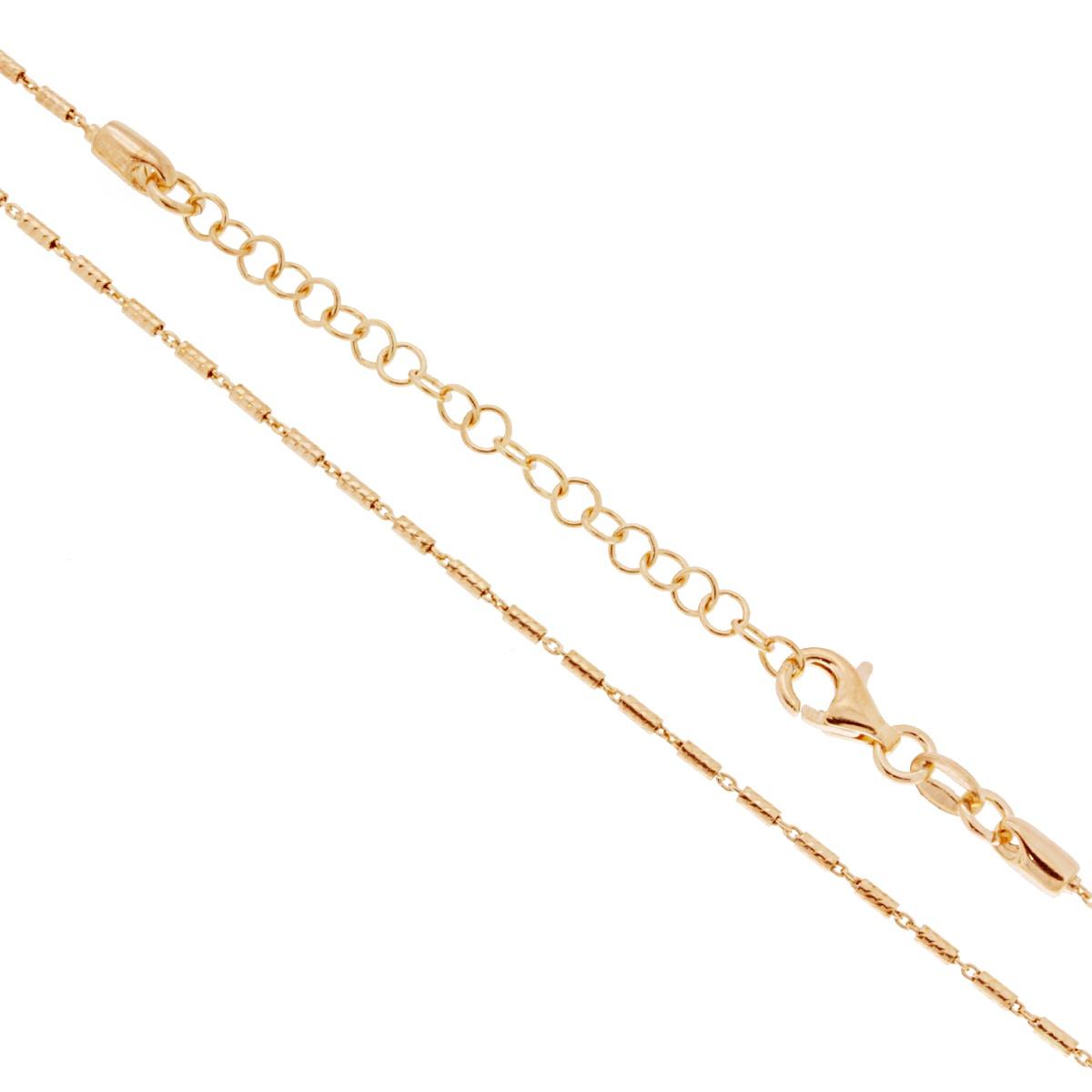 Catena Cilindretti Diamantati  lunghezza cm 45+5 - argento 925 gold