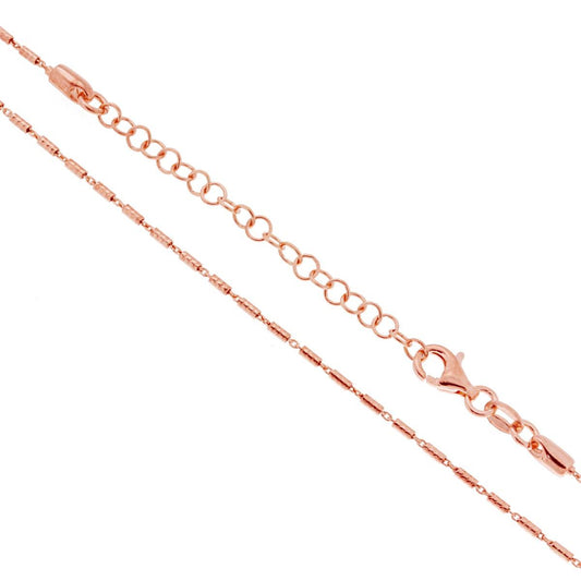 Catena Cilindretti Diamantati  lunghezza cm 45+5 - argento 925 rosè