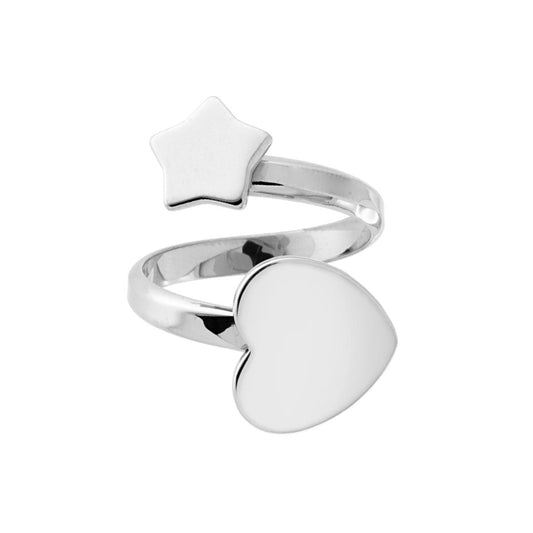 Anello cuore e stella - argento 925