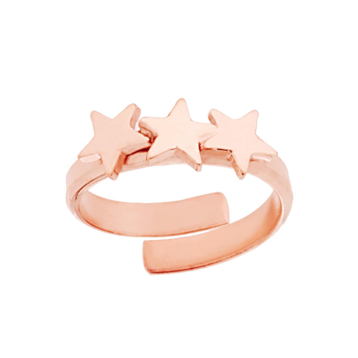 Anello tre stelle - argento 925 rose gold