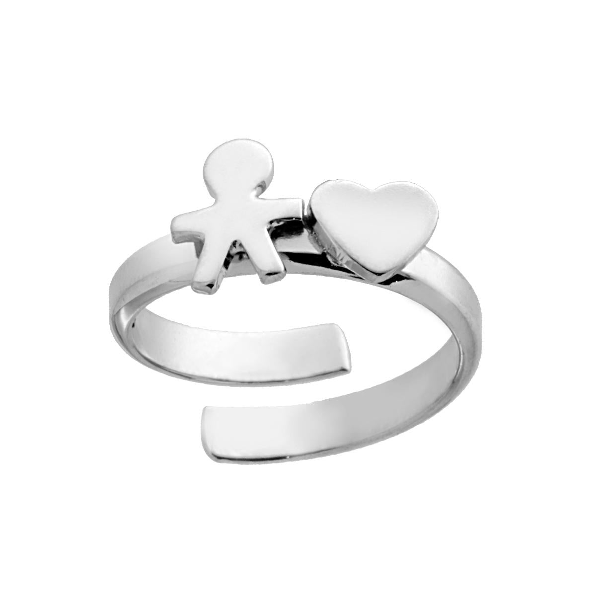 Anello bimbo con cuore - argento 925