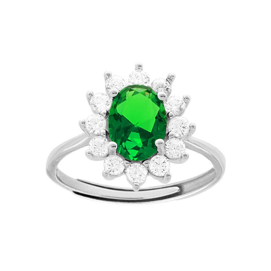 Anello kate verde smeraldo - argento 925