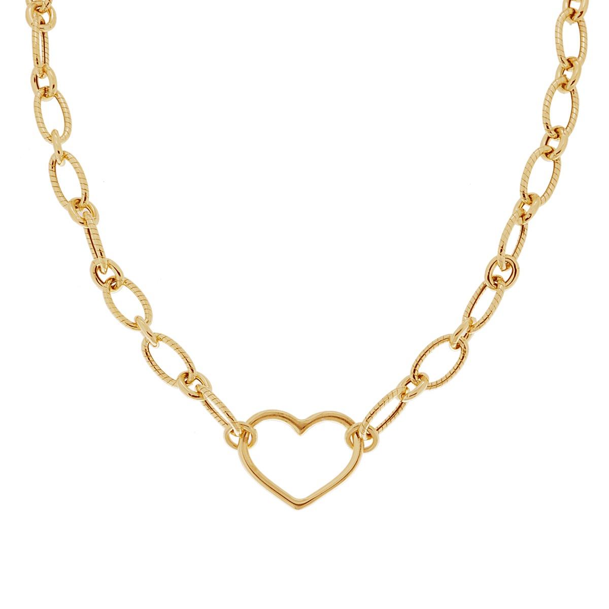 Collana catena con cuore - argento 925 gold