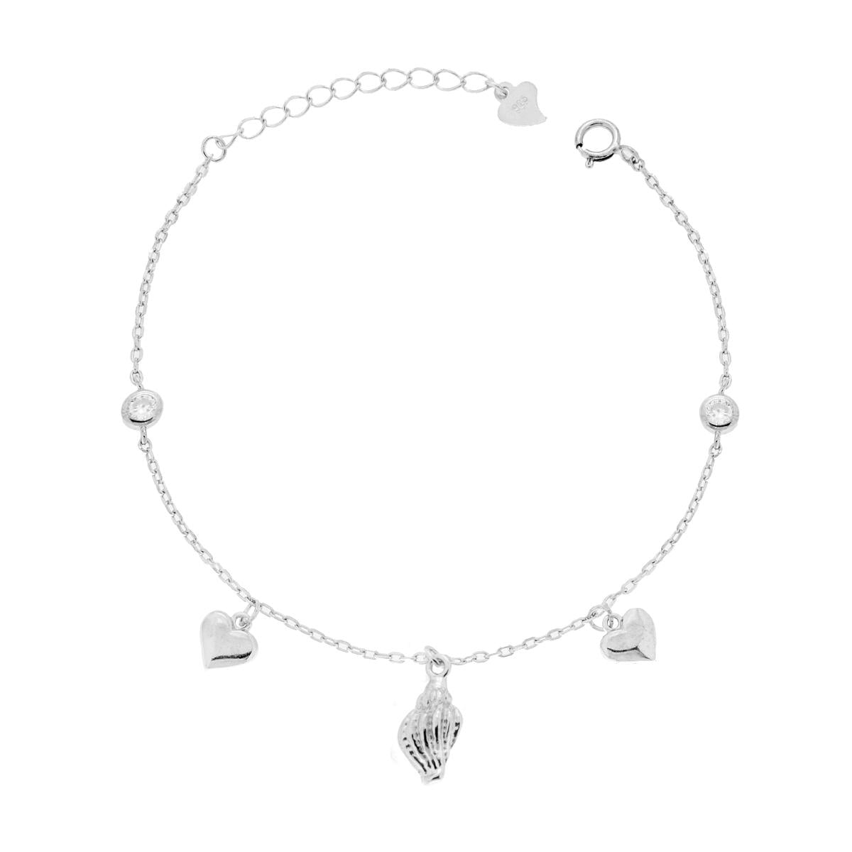 Bracciale con ciondoli  conchiglia  - argento 925