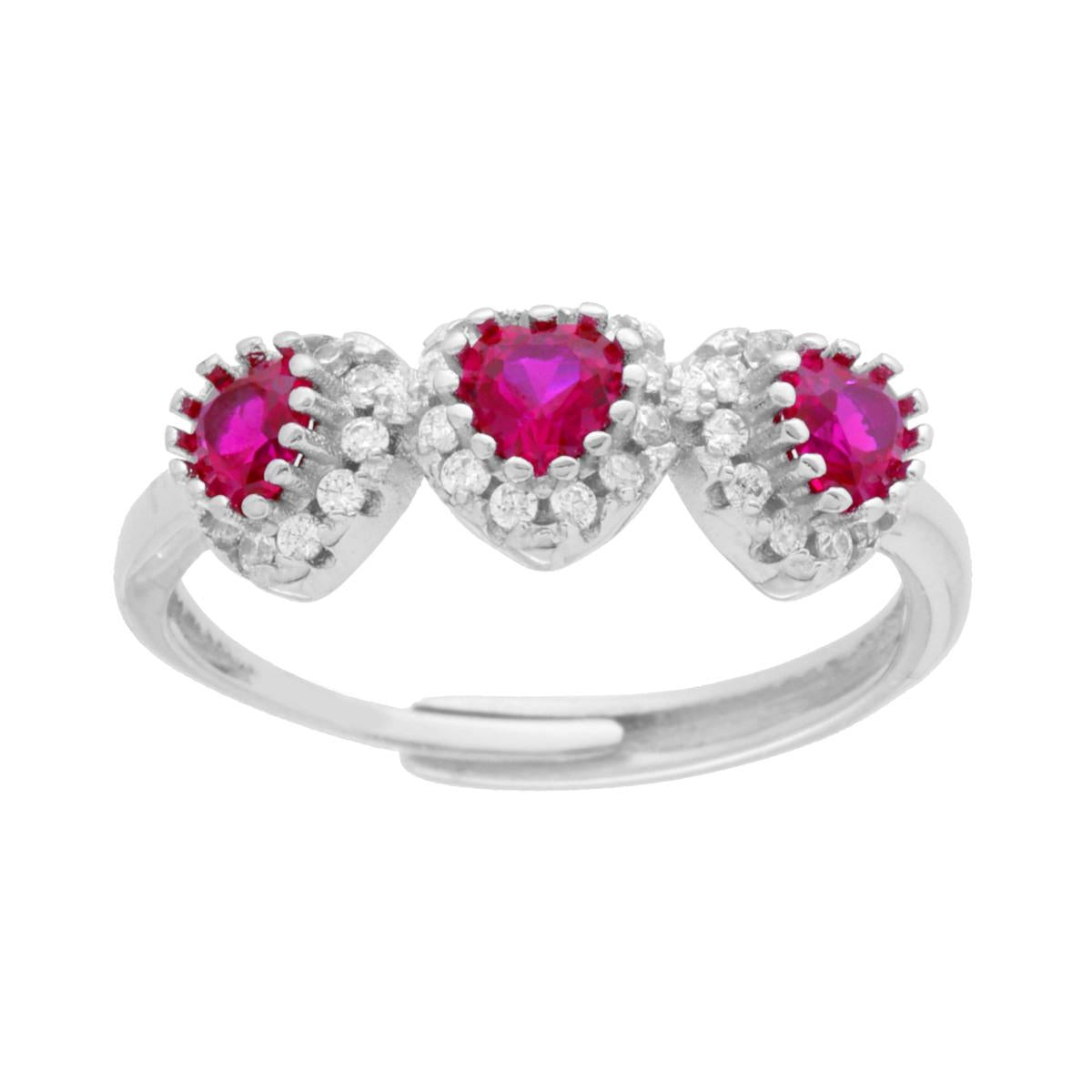 Anello trilogy cuore -diversi colori - argento 925