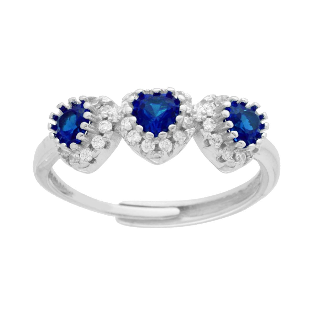 Anello trilogy cuore -diversi colori - argento 925