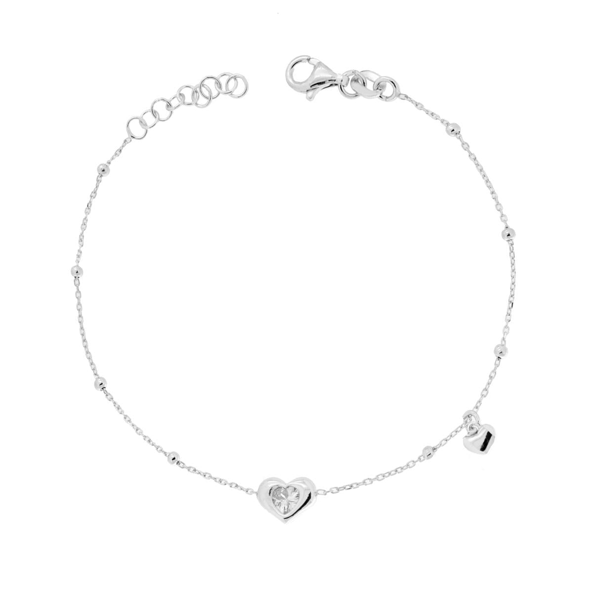 Bracciale con cuore zirconato - argento 925