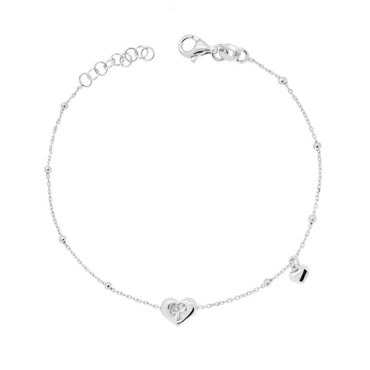 Bracciale con cuore zirconato - argento 925