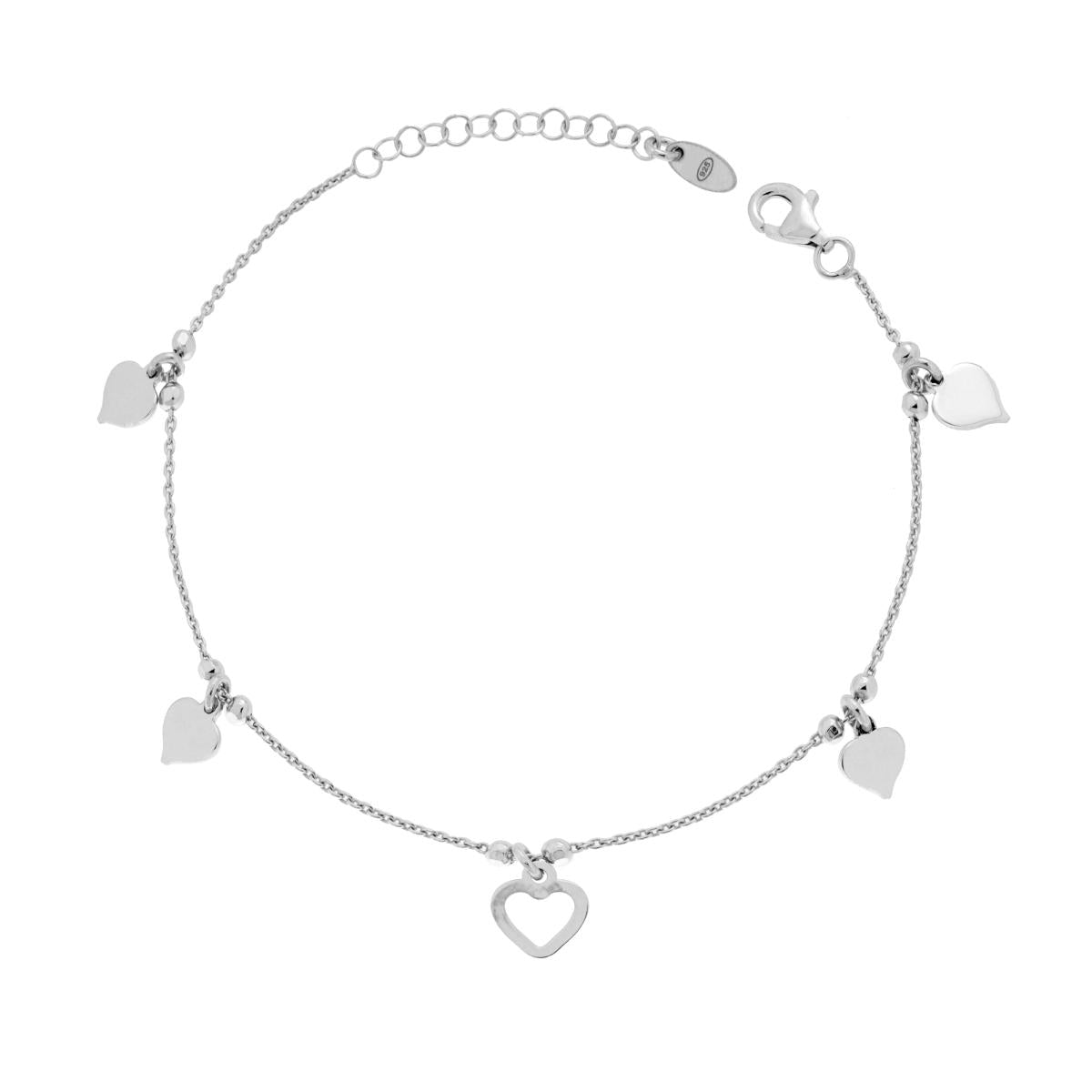 Bracciale con cuori - argento 925