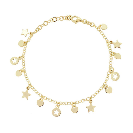 Bracciale con pendoli - argento 925 gold