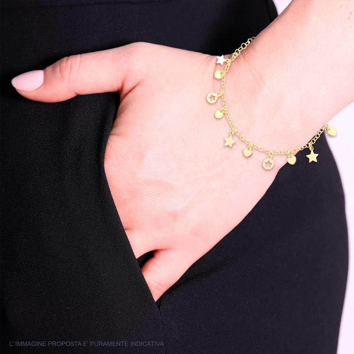 Bracciale con pendoli - argento 925 gold