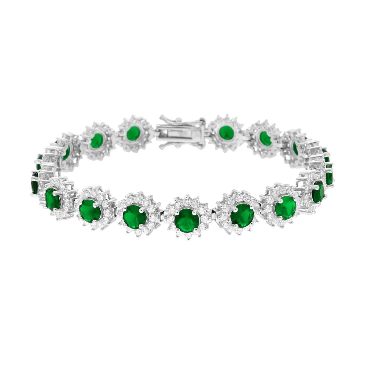 Bracciale kate zirconi verde smeraldo - argento 925