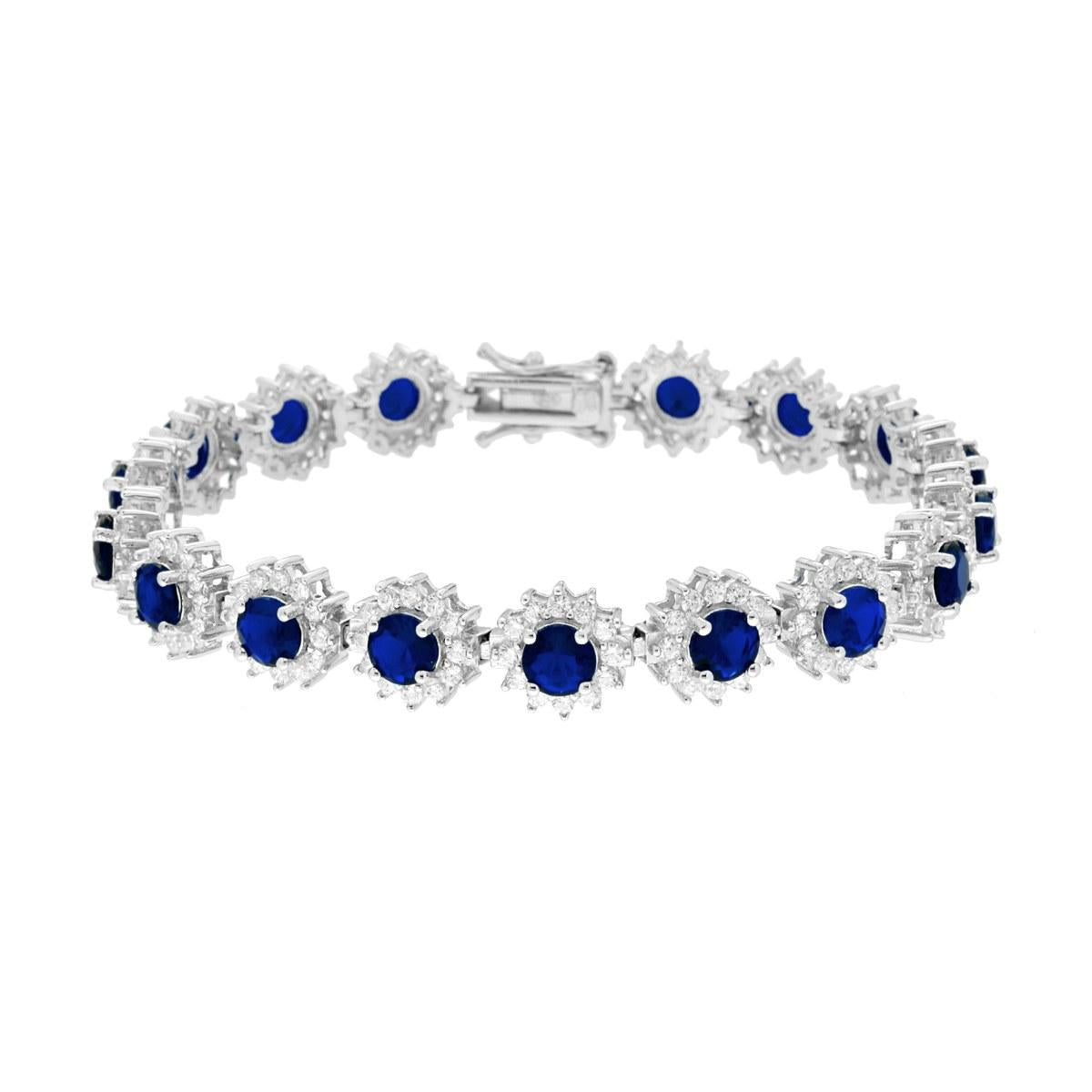 Bracciale kate zirconi blu zaffiro  - argento 925