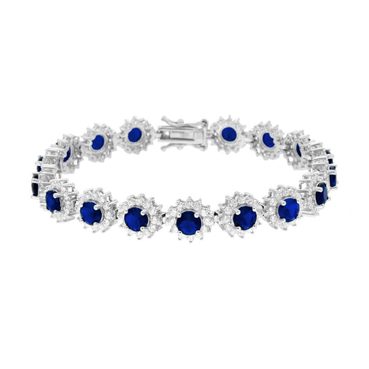 Bracciale kate zirconi blu zaffiro  - argento 925