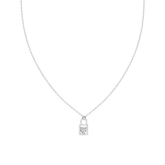 Collana con lucchetto zirconato - argento 925