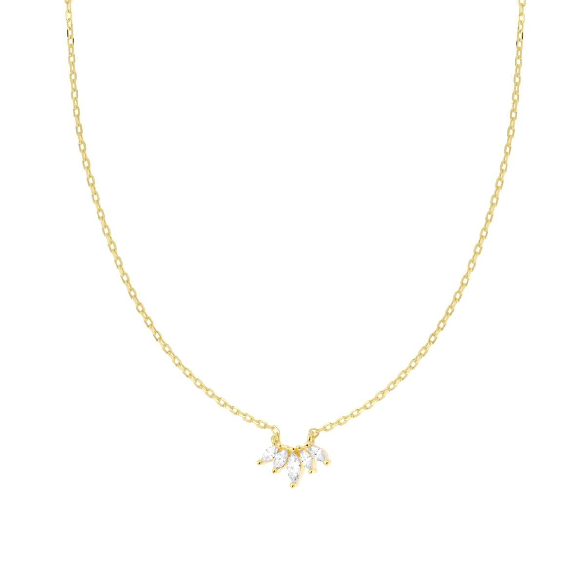 Collana forzatina con zirconi bianchi - argento 925 gold