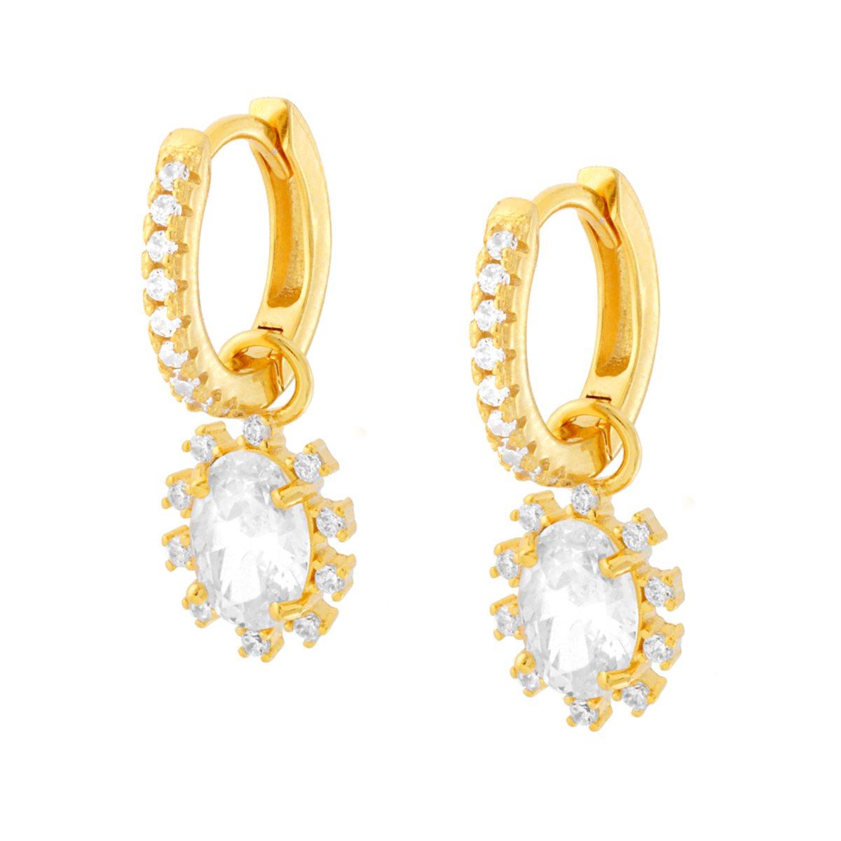 Orecchini kate pendenti bianco - argento 925 gold