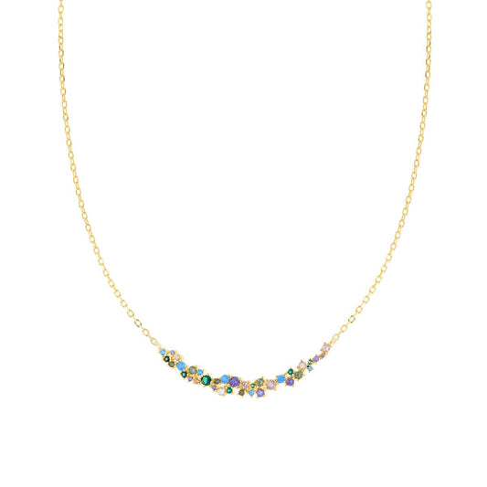 Collana con zirconi multicolor - argento 925 gold