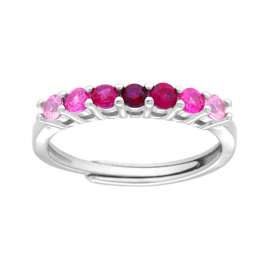 Anello veretta degradè fucsia - argento 925