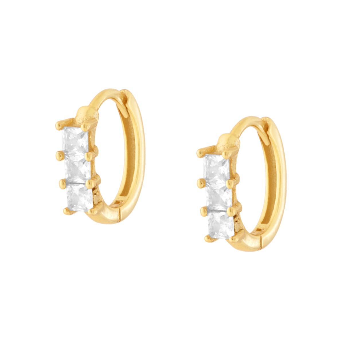 Orecchini cerchio trilogy - argento 925 gold