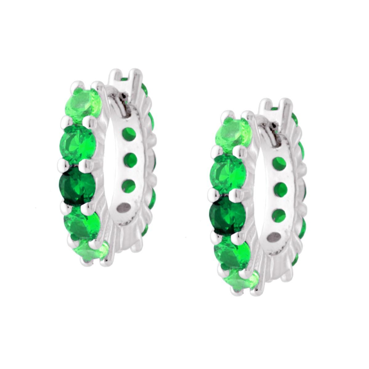 Orecchini con zirconi degradè verde smeraldo- argento 925