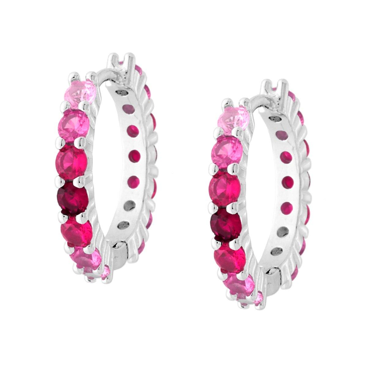 Orecchini con zirconi degradè fucsia- argento 925