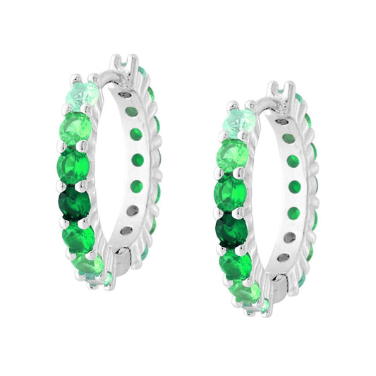 Orecchini con zirconi degradè verde smeraldo- argento 925