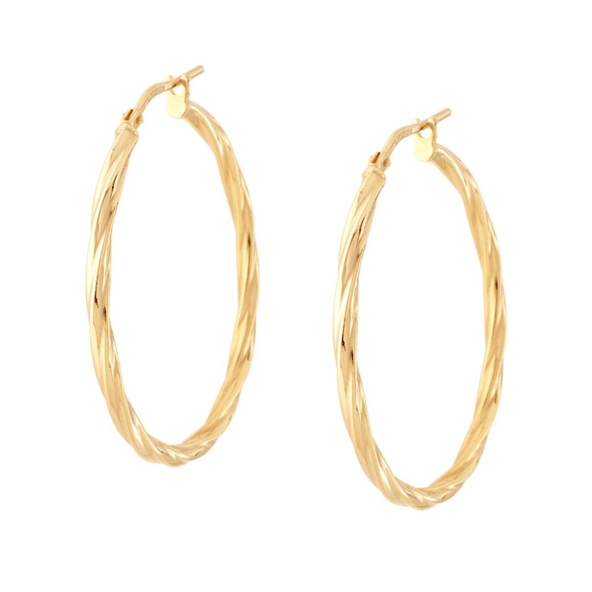 Orecchini cerchio torchon 3,3 cm - argento 925 gold