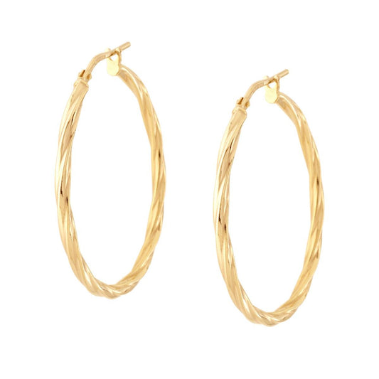 Orecchini cerchio torchon 3,3 cm - argento 925 gold