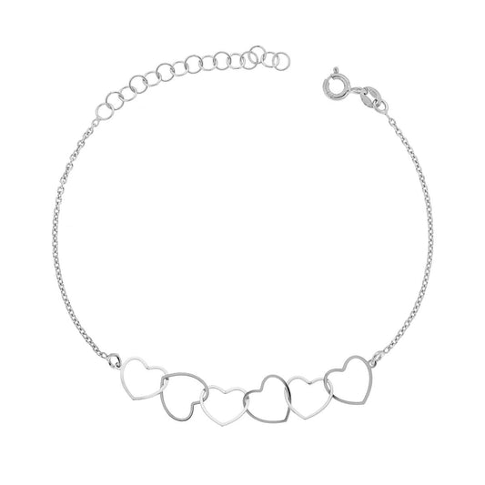 Bracciale con cuori - argento 925