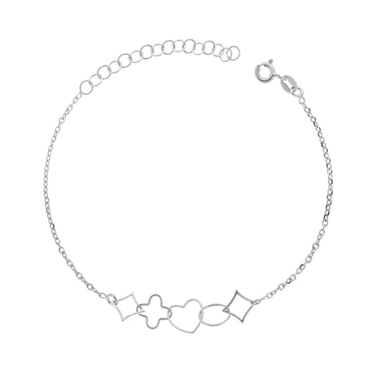 Bracciale con figure geometriche - argento 925