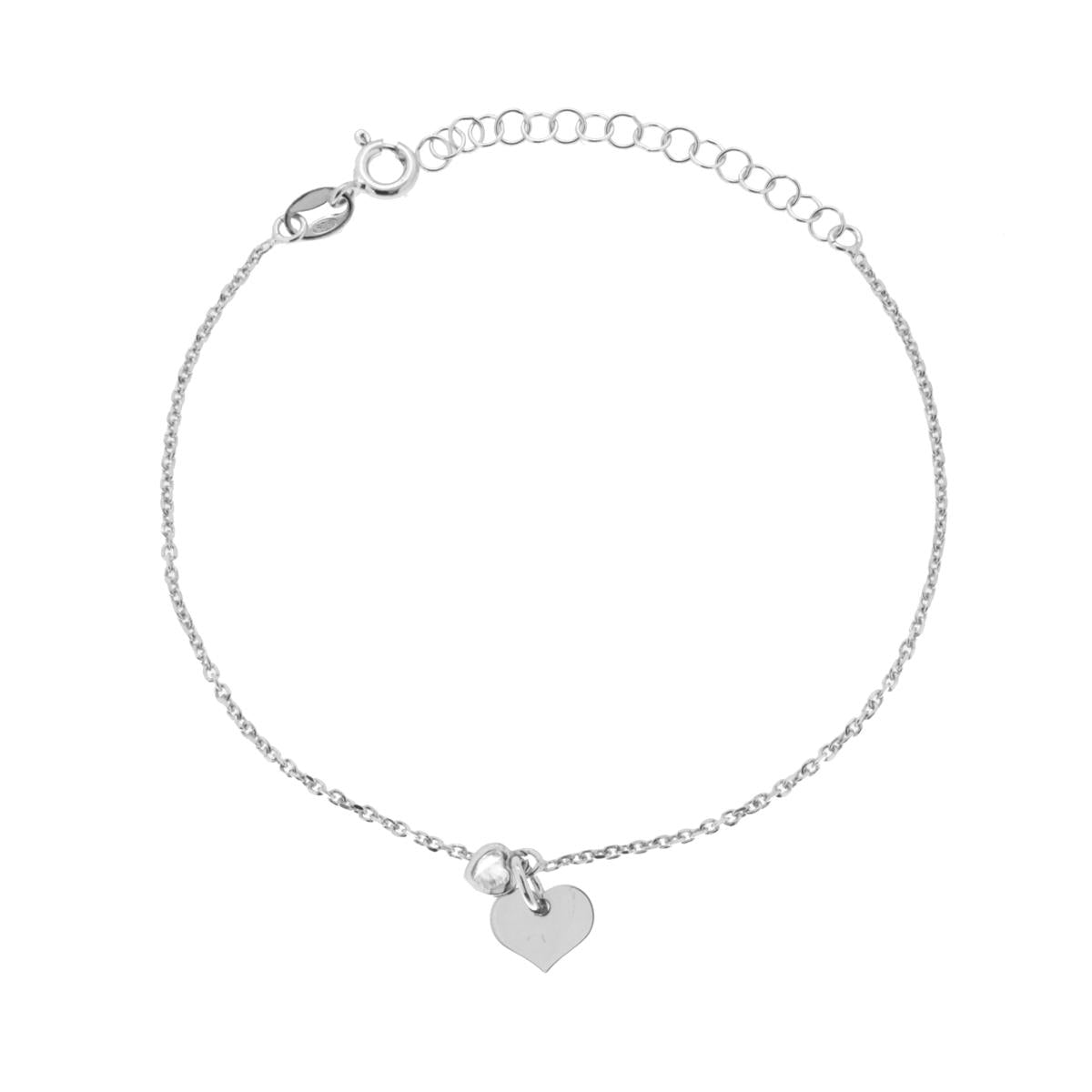 Bracciale con cuoricino pendente - argento 925