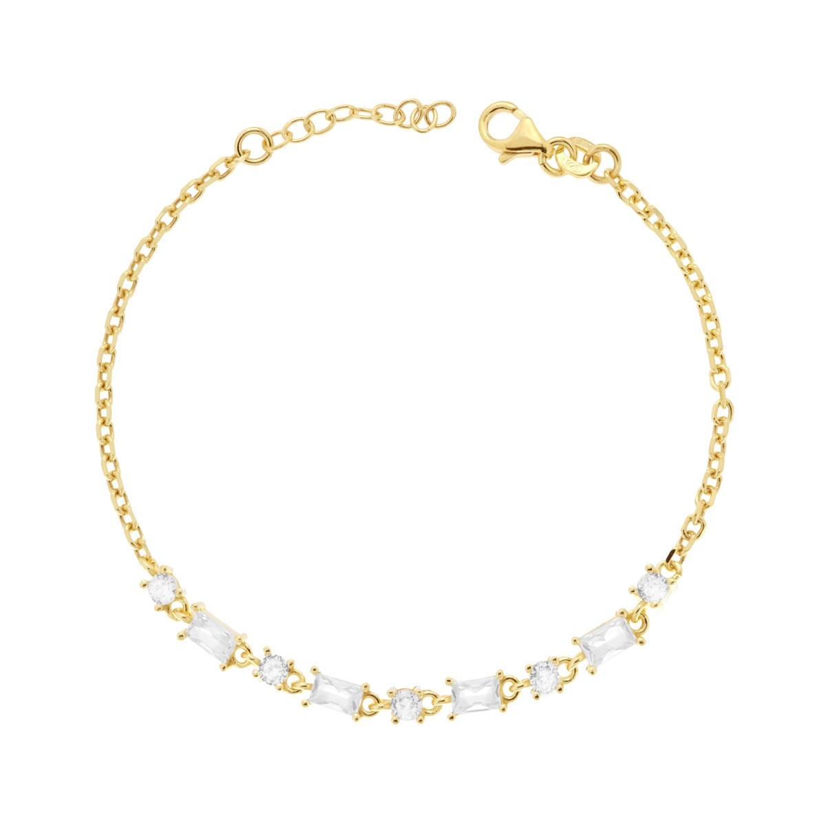 Bracciale con zirconi bianchi - argento 925 gold