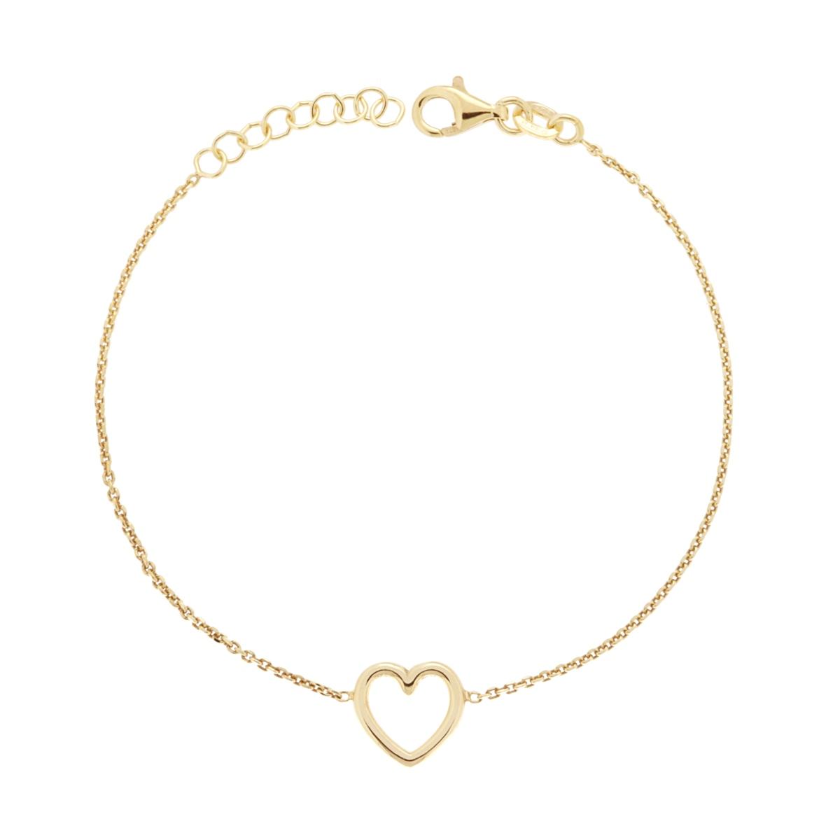 Bracciale cuore - argento 925 gold