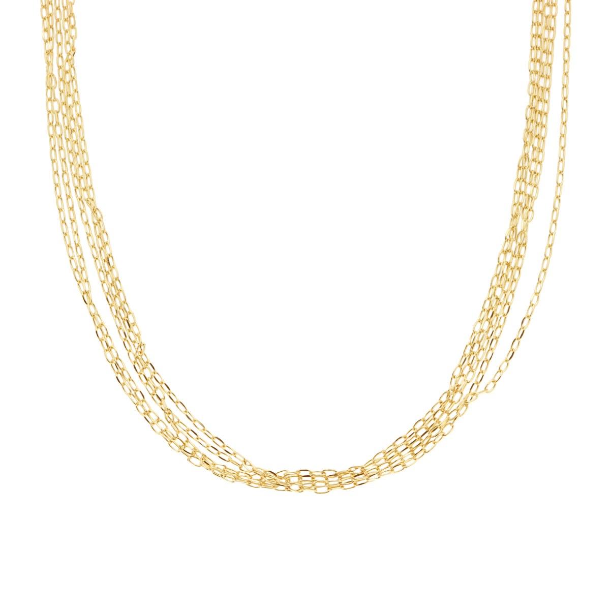 Collana multifilo    - argento 925 gold