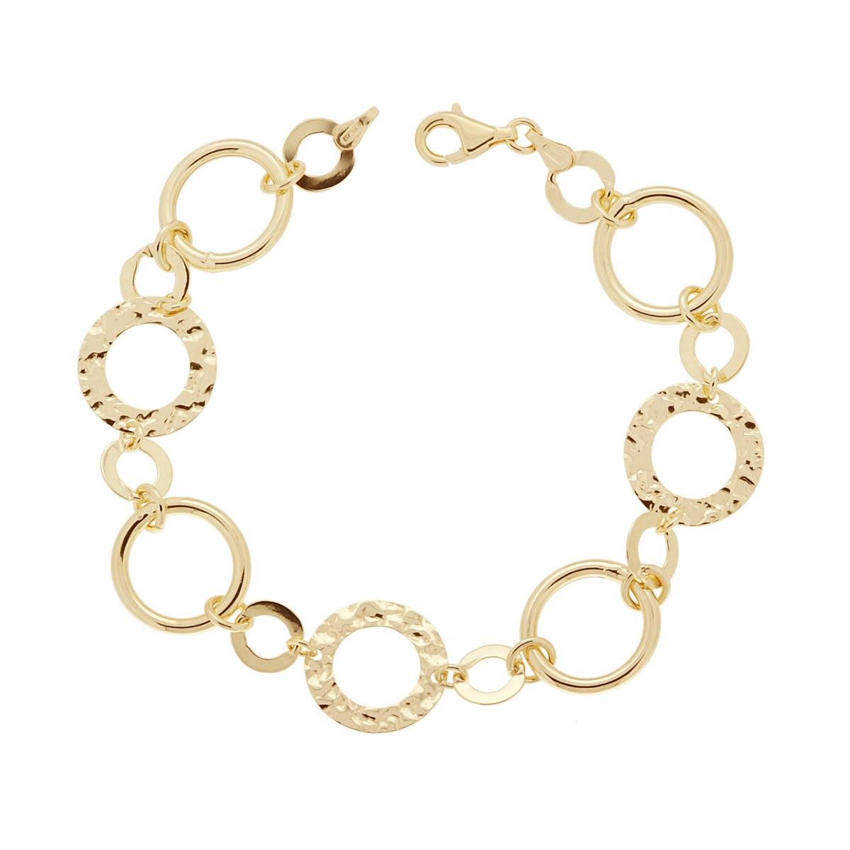 Bracciale cerchi lisci e martellati  - argento 925